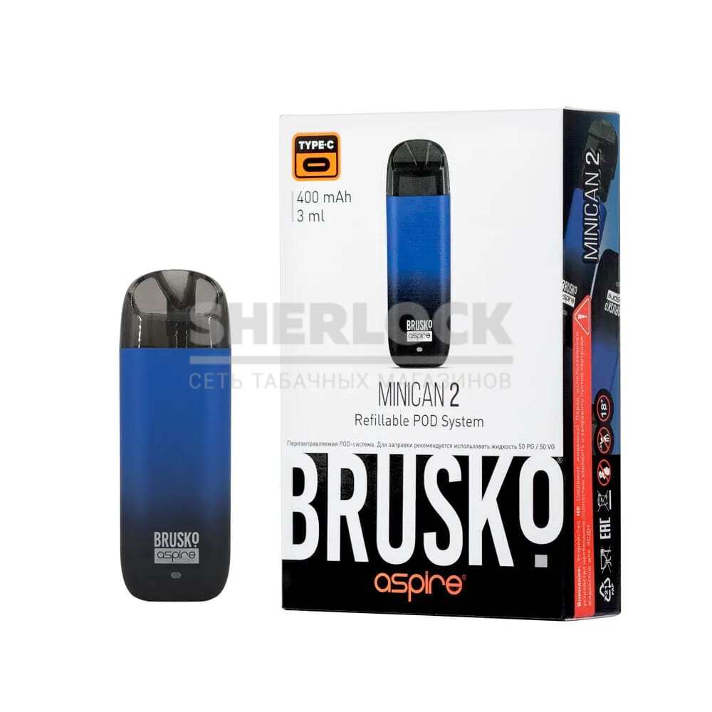 POD-система BRUSKO MINICAN 2 (Чёрно-синий градиент) POD-система BRUSKO MINICAN 2 (Чёрно-синий градиент)