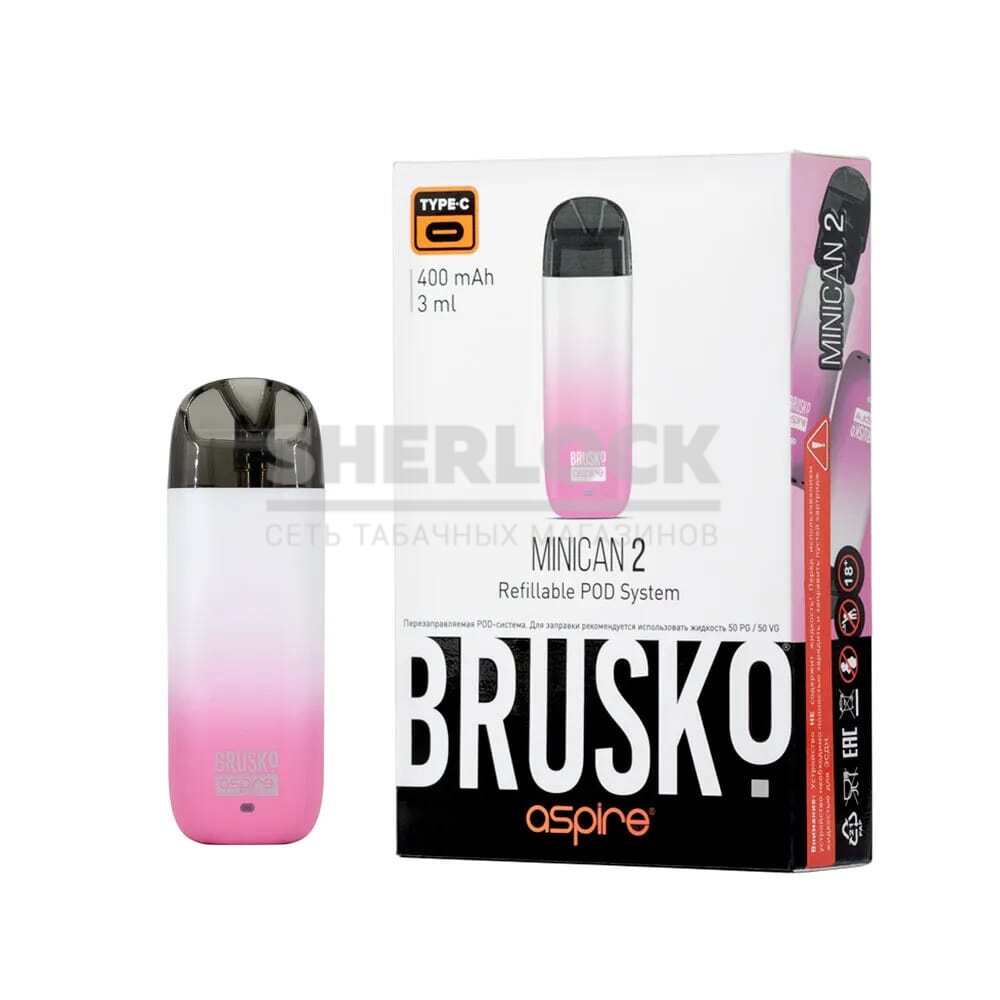 POD-система BRUSKO MINICAN 2 (Розово-белый градиент) POD-система BRUSKO MINICAN 2 (Розово-белый градиент)