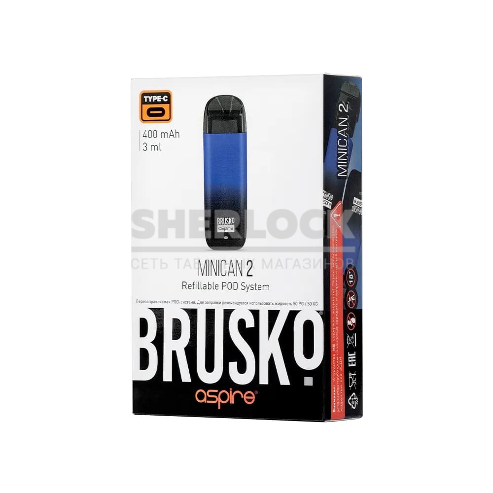 POD-система BRUSKO MINICAN 2 (Чёрно-синий градиент) POD-система BRUSKO MINICAN 2 (Чёрно-синий градиент)