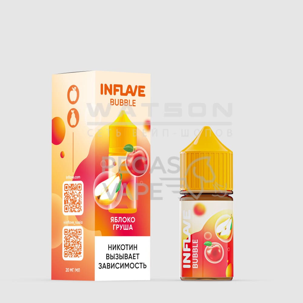 Жидкость INFLAVE BUBBLE (Яблоко груша) 30 мл 2% (20 мг/мл) Жидкость INFLAVE BUBBLE (Яблоко груша) 30 мл 2% (20 мг/мл)