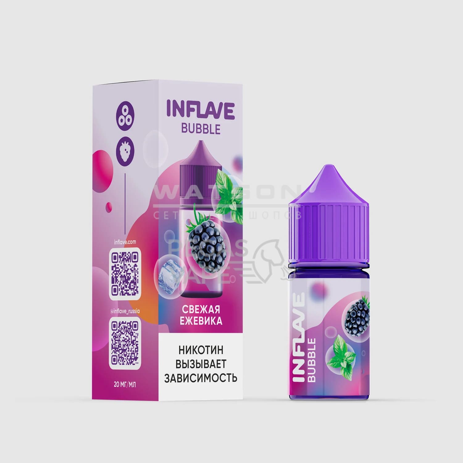 Жидкость INFLAVE BUBBLE (Свежая ежевика) 30 мл 2% (20 мг/мл) Жидкость INFLAVE BUBBLE (Свежая ежевика) 30 мл 2% (20 мг/мл)