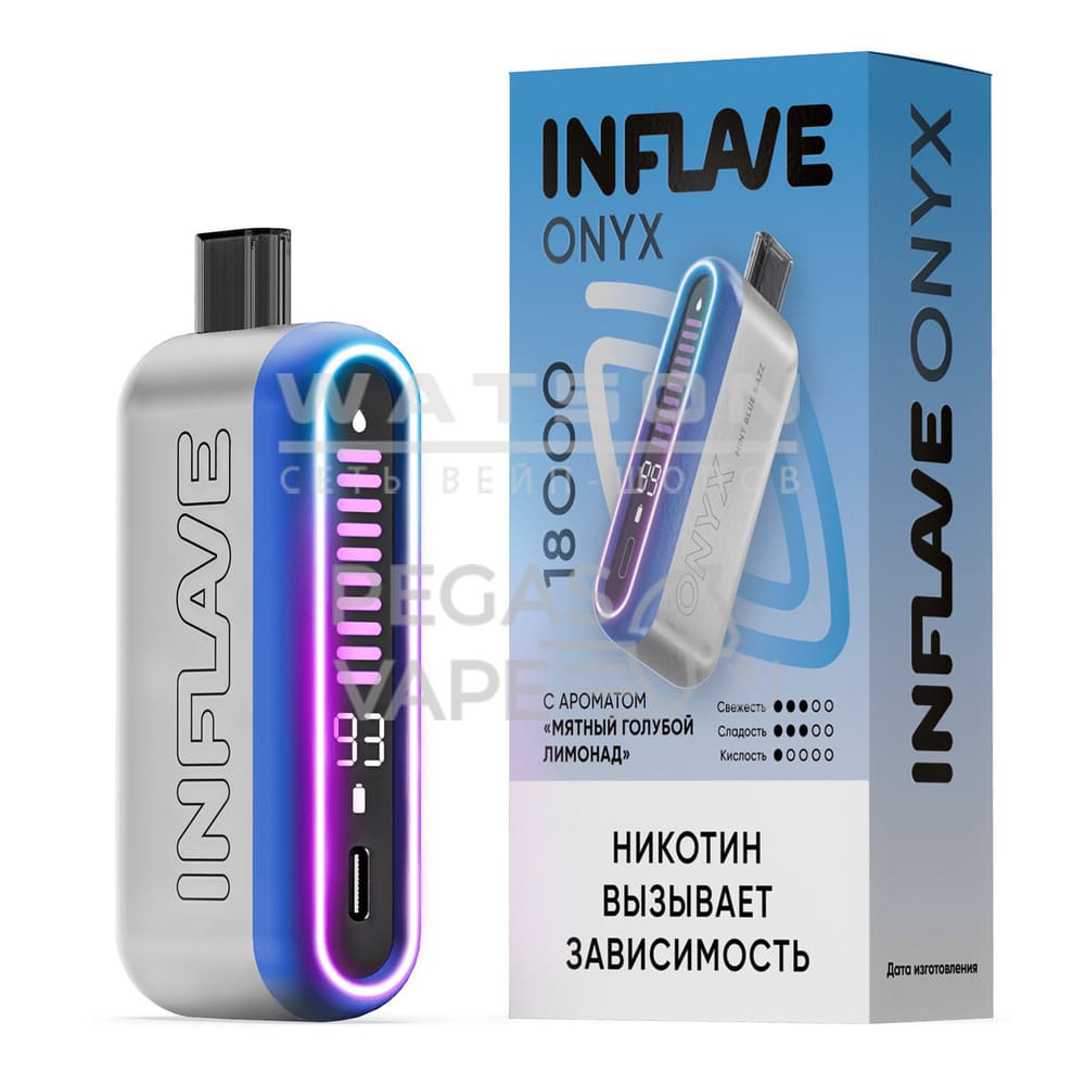 Электронная сигарета INFLAVE ONYX 18000 (Мятный голубой лимонад) Электронная сигарета INFLAVE ONYX 18000 (Мятный голубой лимонад)
