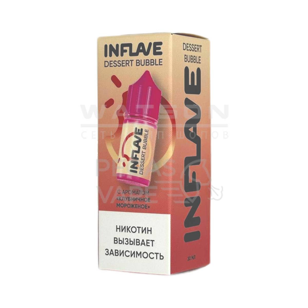 Жидкость INFLAVE BUBBLE (Клубничное мороженое) 30 мл 2% (20 мг/мл) Жидкость INFLAVE BUBBLE (Клубничное мороженое) 30 мл 2% (20 мг/мл)