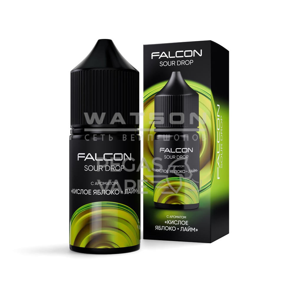 Жидкость FALCON SOUR DROP 30 мл (Кислое яблоко - лайм) 30 мл 2% (20 мг/мл) Жидкость FALCON SOUR DROP 30 мл (Кислое яблоко - лайм) 30 мл 2% (20 мг/мл)