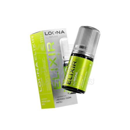Жидкость LOONA ELIXIR by INFLAVE (Яблоко Лайм мята) 30 мл 2% (20 мг/мл)