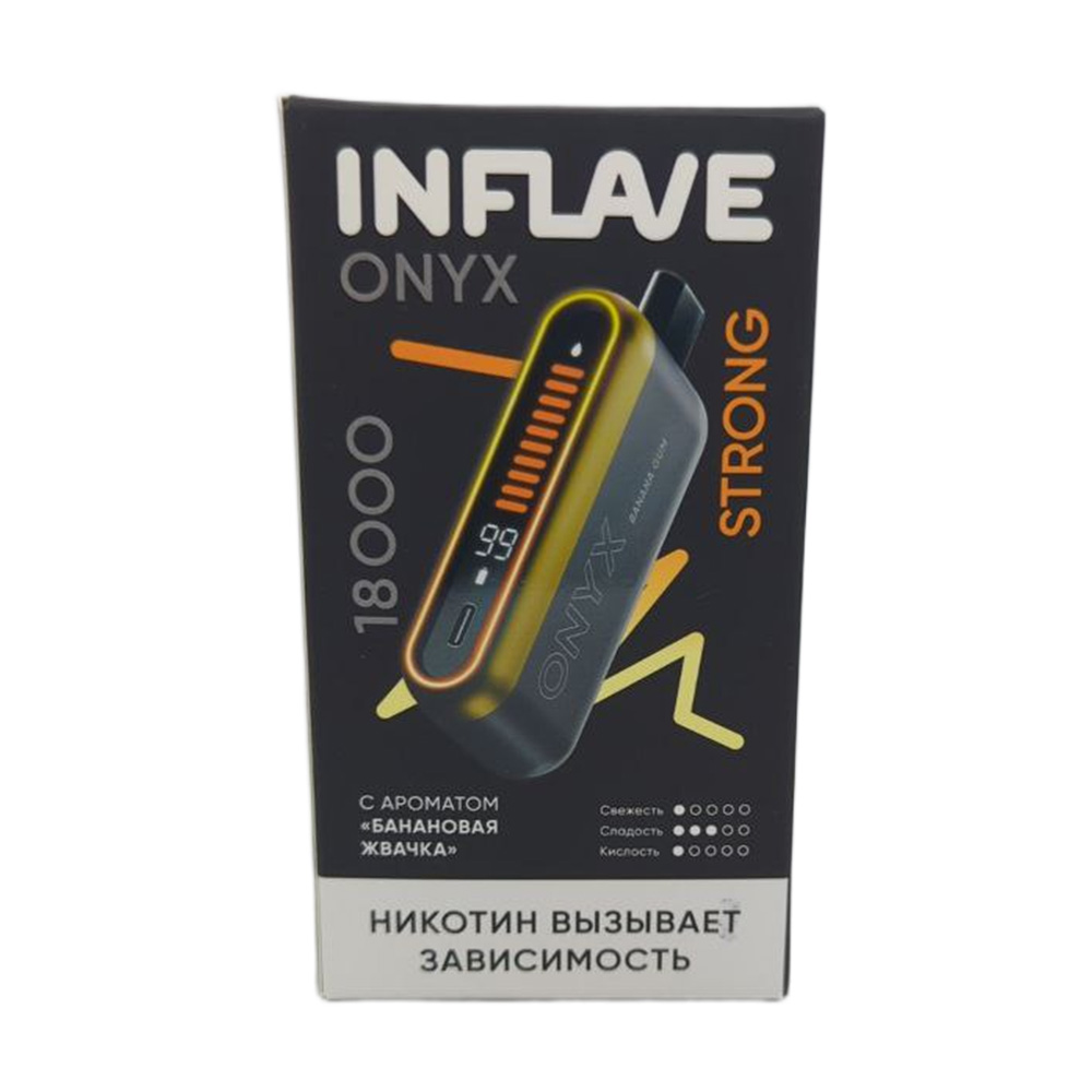 Электронная сигарета INFLAVE ONYX 18000 STRONG (Банановая жвачка) Электронная сигарета INFLAVE ONYX 18000 STRONG (Банановая жвачка)