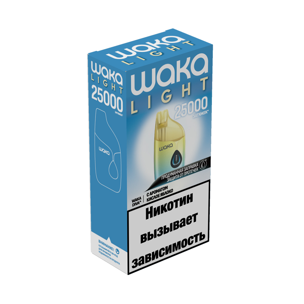 Электронная сигарета WAKA LIGHT DIVA 25000 (Кислое Яблоко) Электронная сигарета WAKA LIGHT DIVA 25000 (Кислое Яблоко)