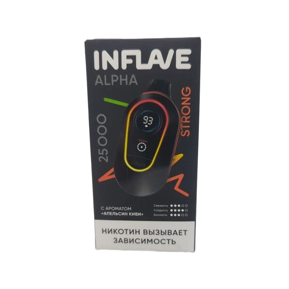 Электронная сигарета INFLAVE ALPHA 25000 STRONG (Апельсин киви) Электронная сигарета INFLAVE ALPHA 25000 STRONG (Апельсин киви)