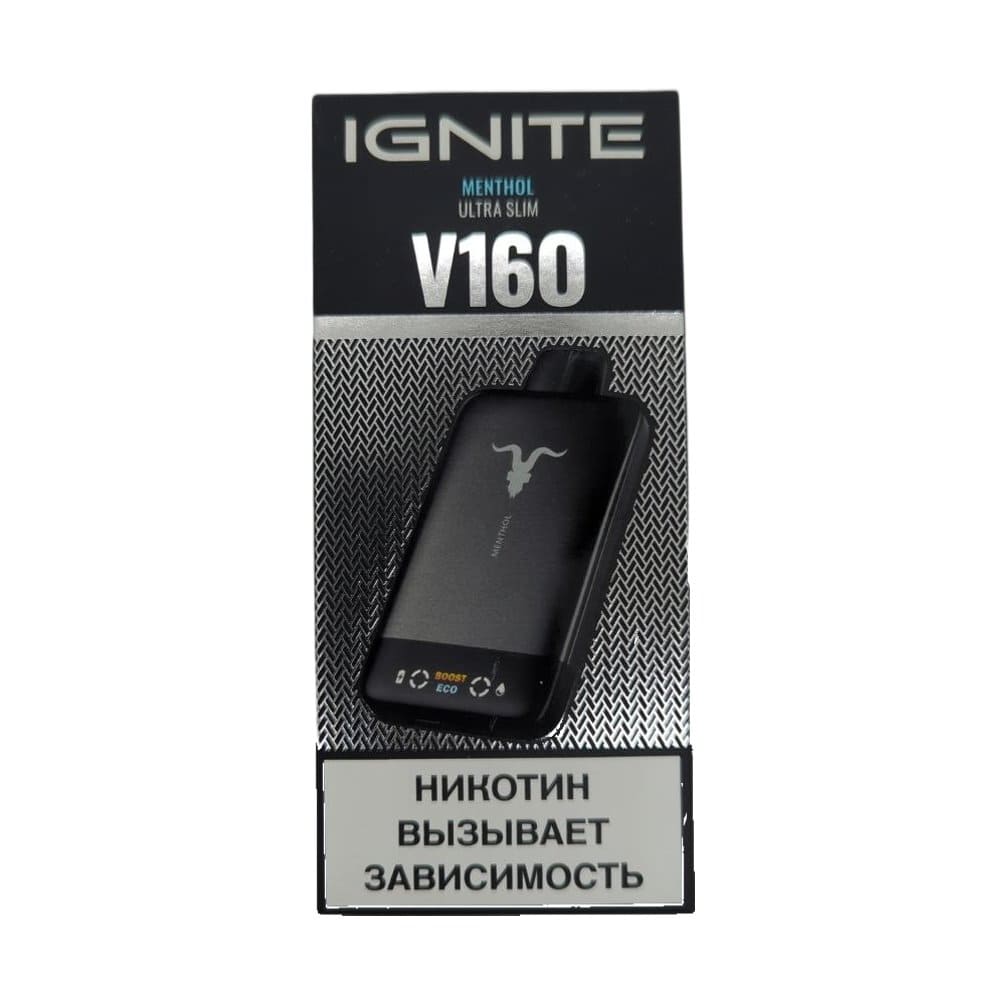 Электронная сигарета IGNITE V-160 (16000) BLACK (Ментол) Электронная сигарета IGNITE V-160 (16000) BLACK (Ментол)