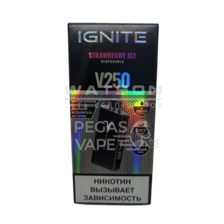 Электронная сигарета IGNITE V-250 BLACK (Клубничный лед)