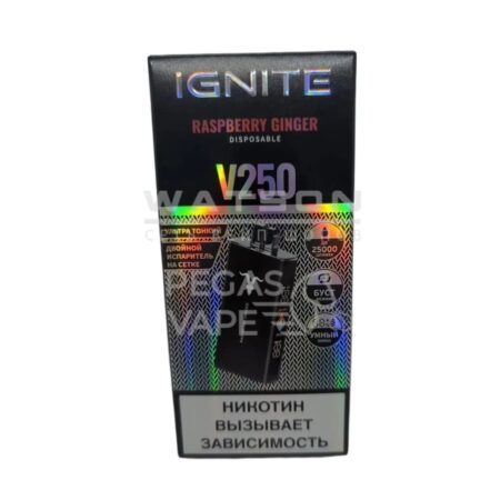 Электронная сигарета IGNITE V-250 BLACK (Малина имбирь)