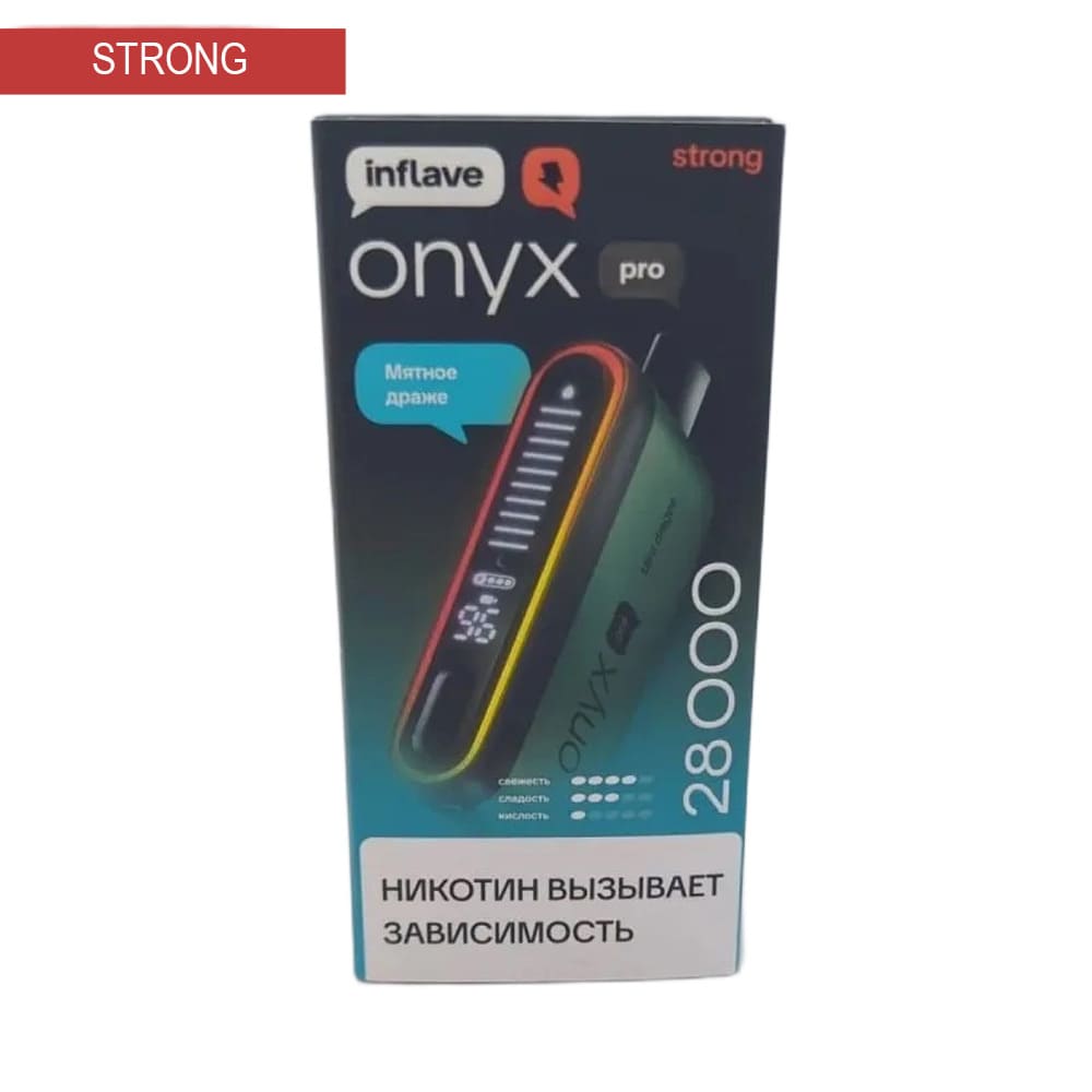 Электронная сигарета INFLAVE ONYX PRO STRONG 28000 (Мятное драже) Электронная сигарета INFLAVE ONYX PRO STRONG 28000 (Мятное драже)