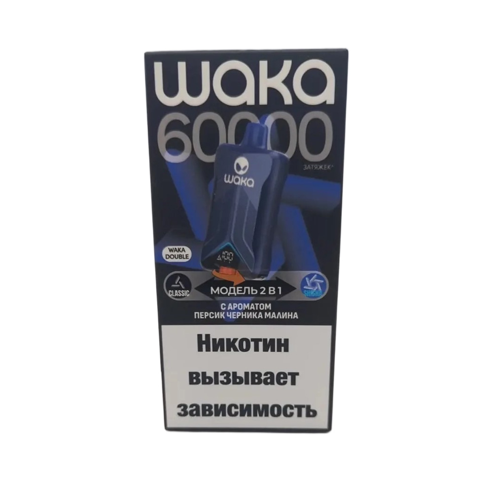 Электронная сигарета WAKA DB-60000 (Персик черника малина) Электронная сигарета WAKA DB-60000 (Персик черника малина)